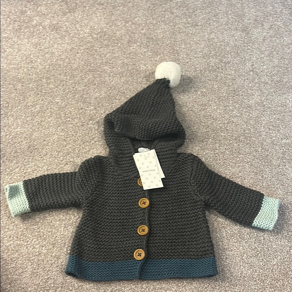 Nordstrom Gray Knit Baby Sweater